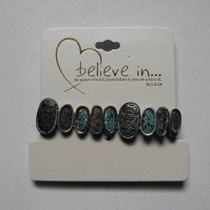 L&J Patina Tri Tone Oval Inspirational Bracelet